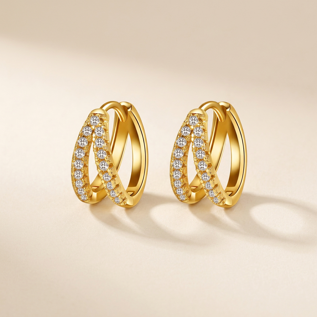 Cross Gold-Plated Hoops, smaller framing