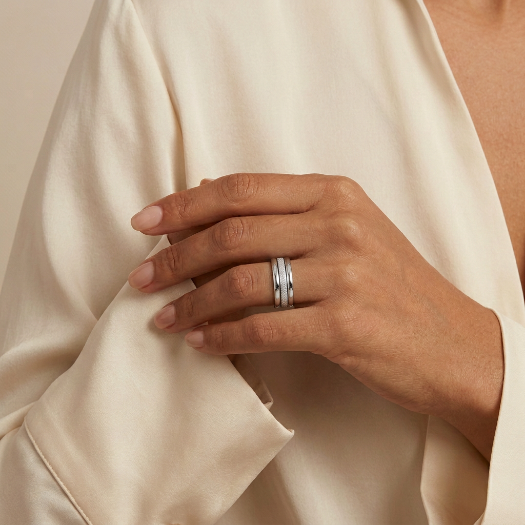 Essential three-ring set worn together