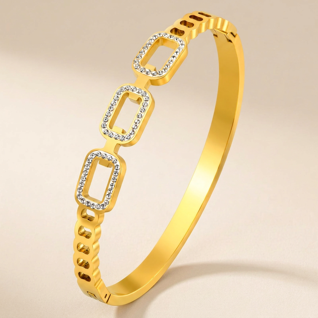 Frame Gold-Plated Bangle, smaller framing