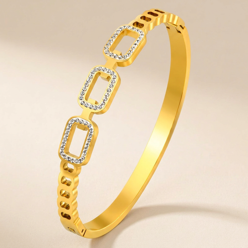 Frame Gold-Plated Bangle, smaller framing