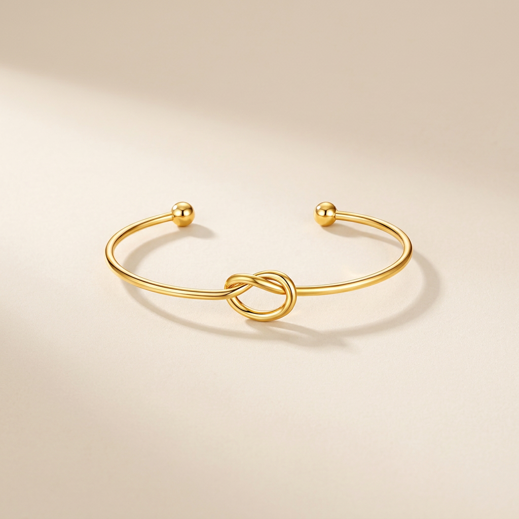 Knot Gold-Plated Cuff, smaller framing