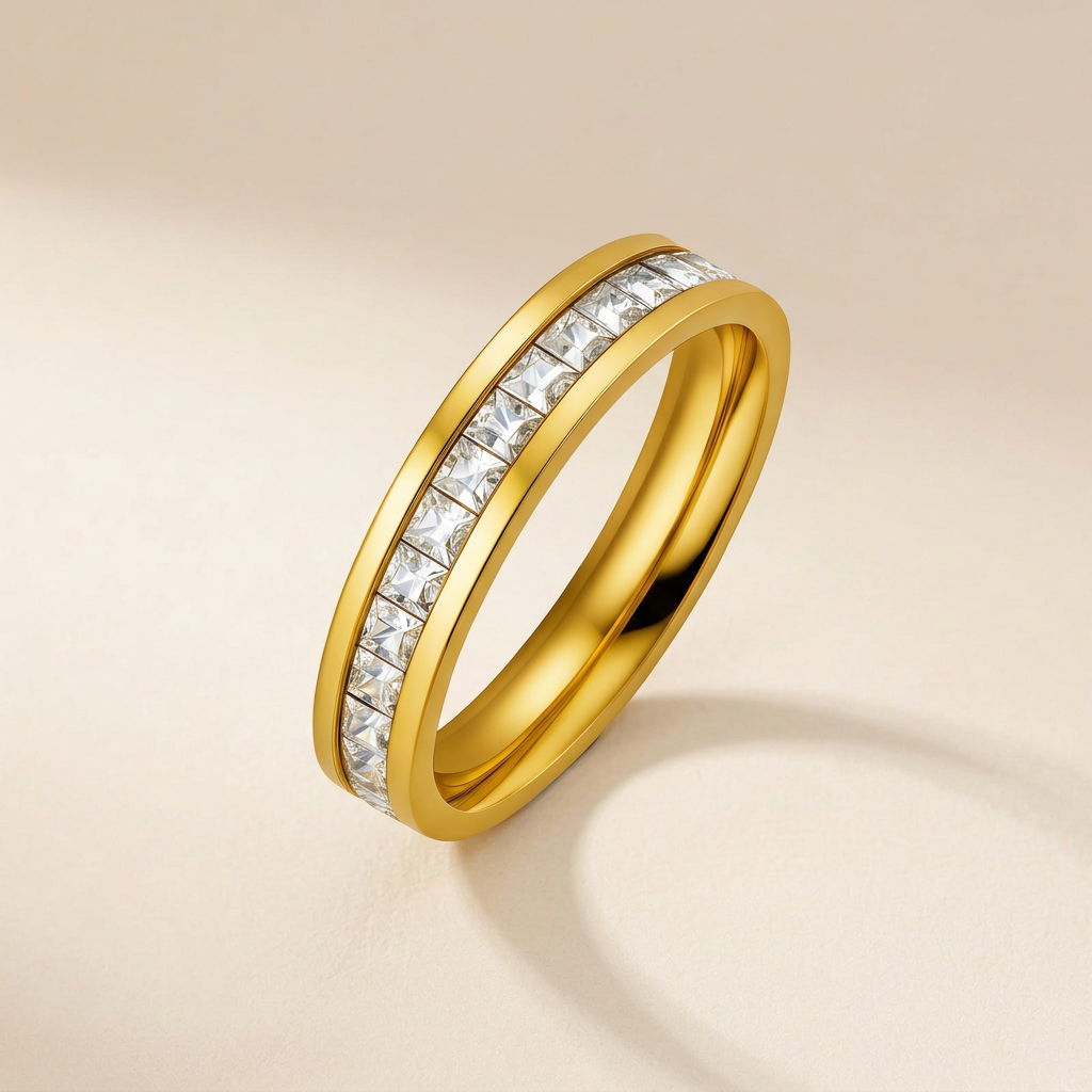 Ligne gold-plated ring, smaller framing