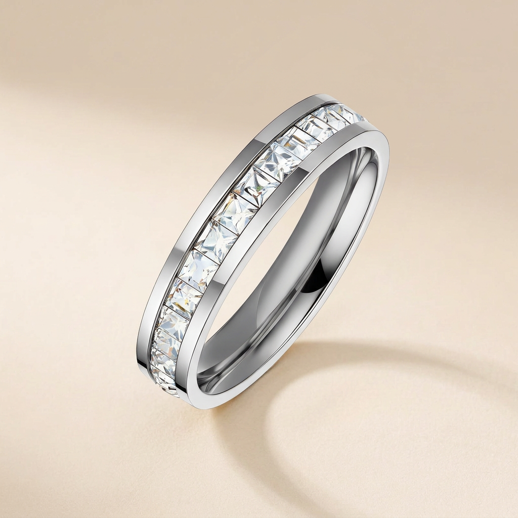 Ligne Stainless Steel Ring, smaller framing
