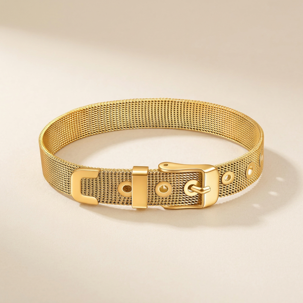 Mesh gold-plated bracelet, extra-small framing